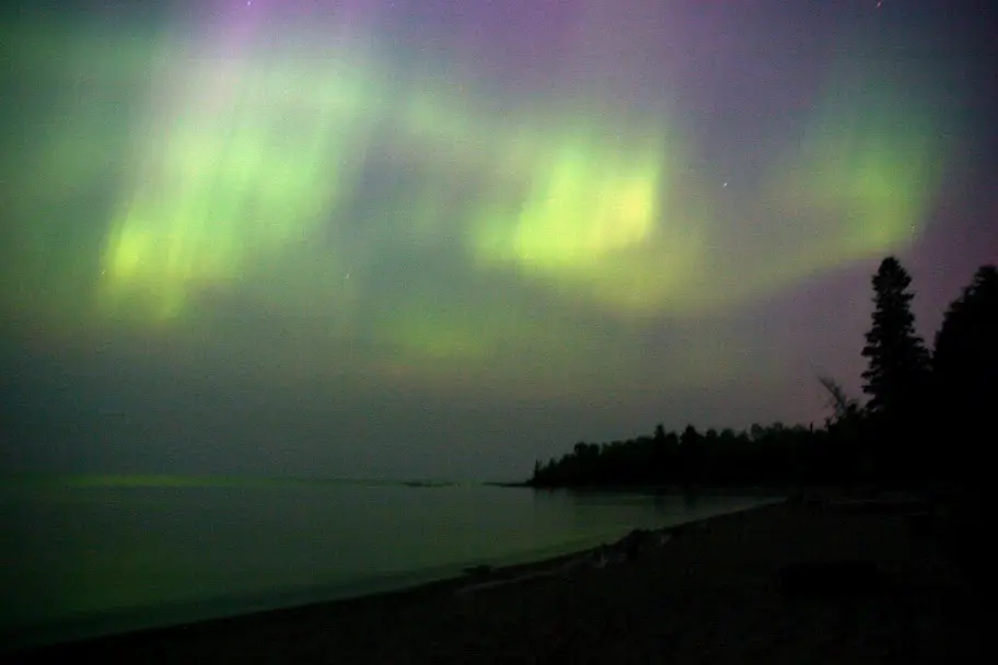Northern lights over Lake Superior